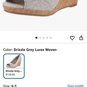 Toms Drizzle Grey Woven Wedges